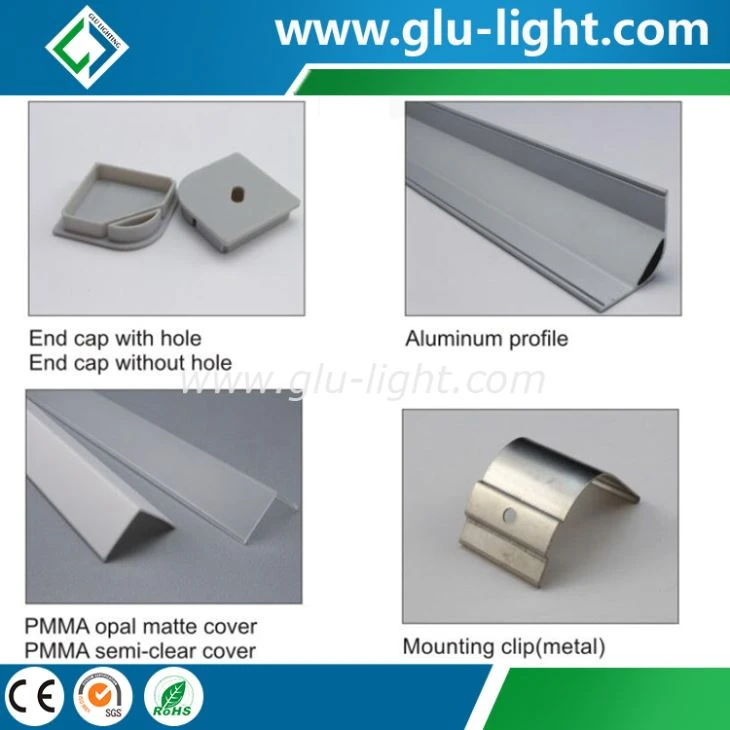 New Product LED linear profile/LED Extrusions/led corner profile with opal cover