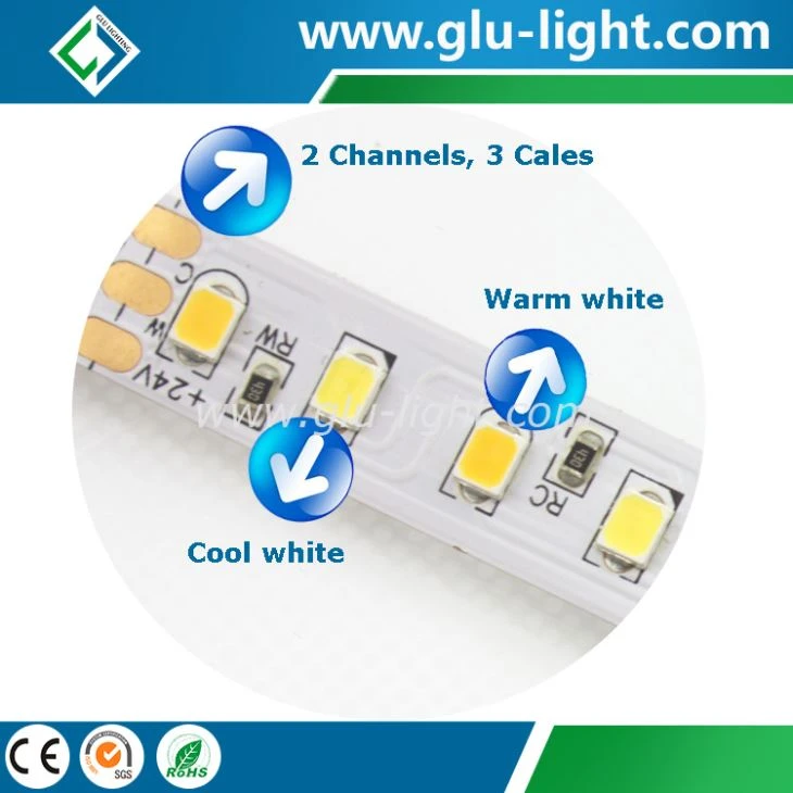 American Market Best seller  McAdams SDCM≤3 High CRI Ra90 2835 Bi-color Led tape 